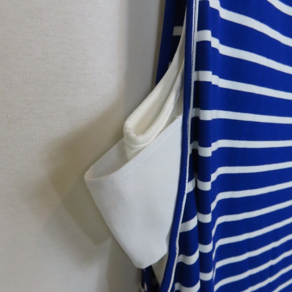 Chico's Blue and White Two Layer Striped Dress Sz 3 (sz 16) - Picture 4 of 7